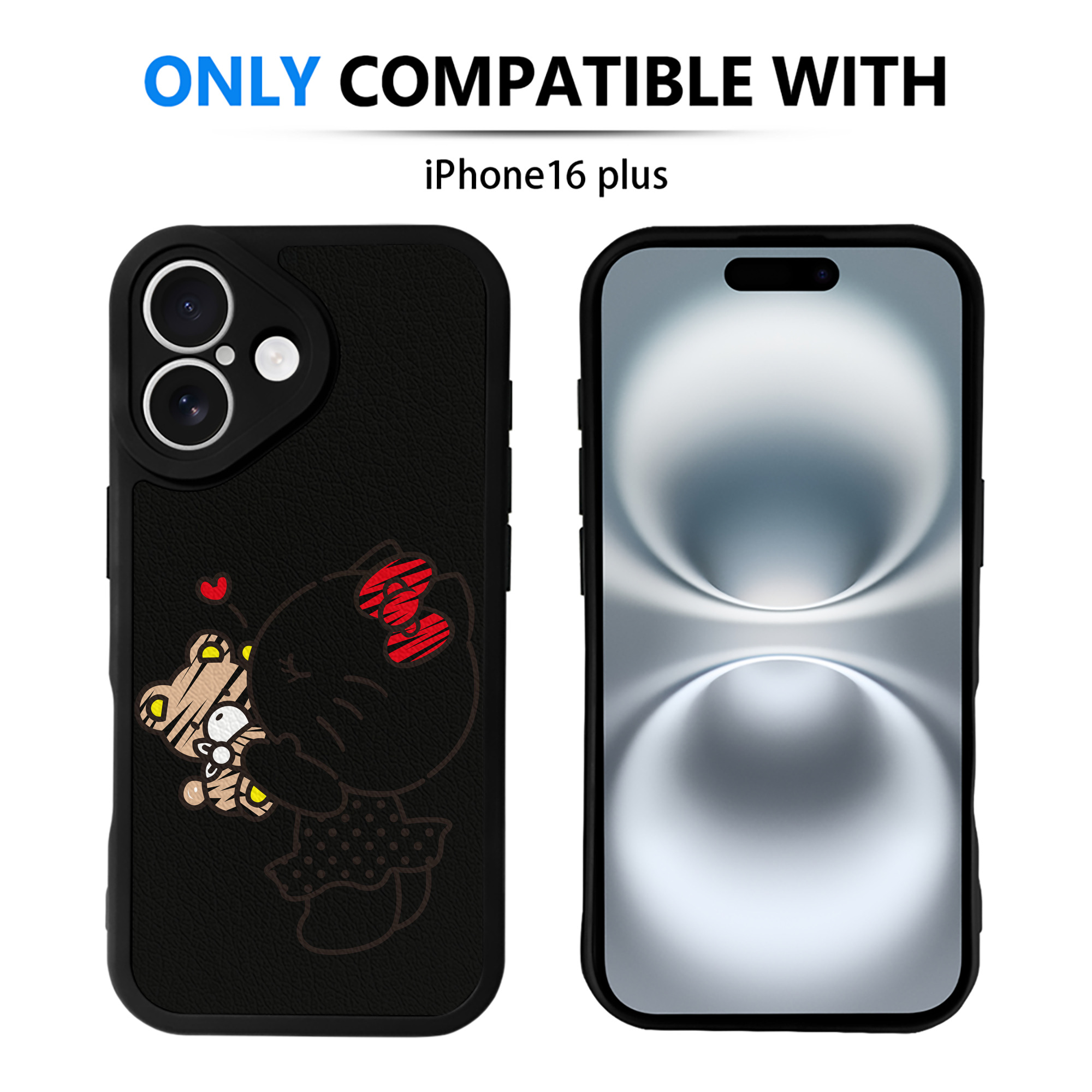 （画像用） Hello Kitty ハローキティ 【iPhone 16シリーズ対応】シリコンスマホケース（レザー調） 材質：シリコン